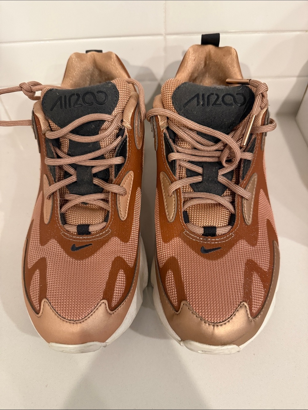 Nike Rose Gold and Copper Tone Athletic Sneakers